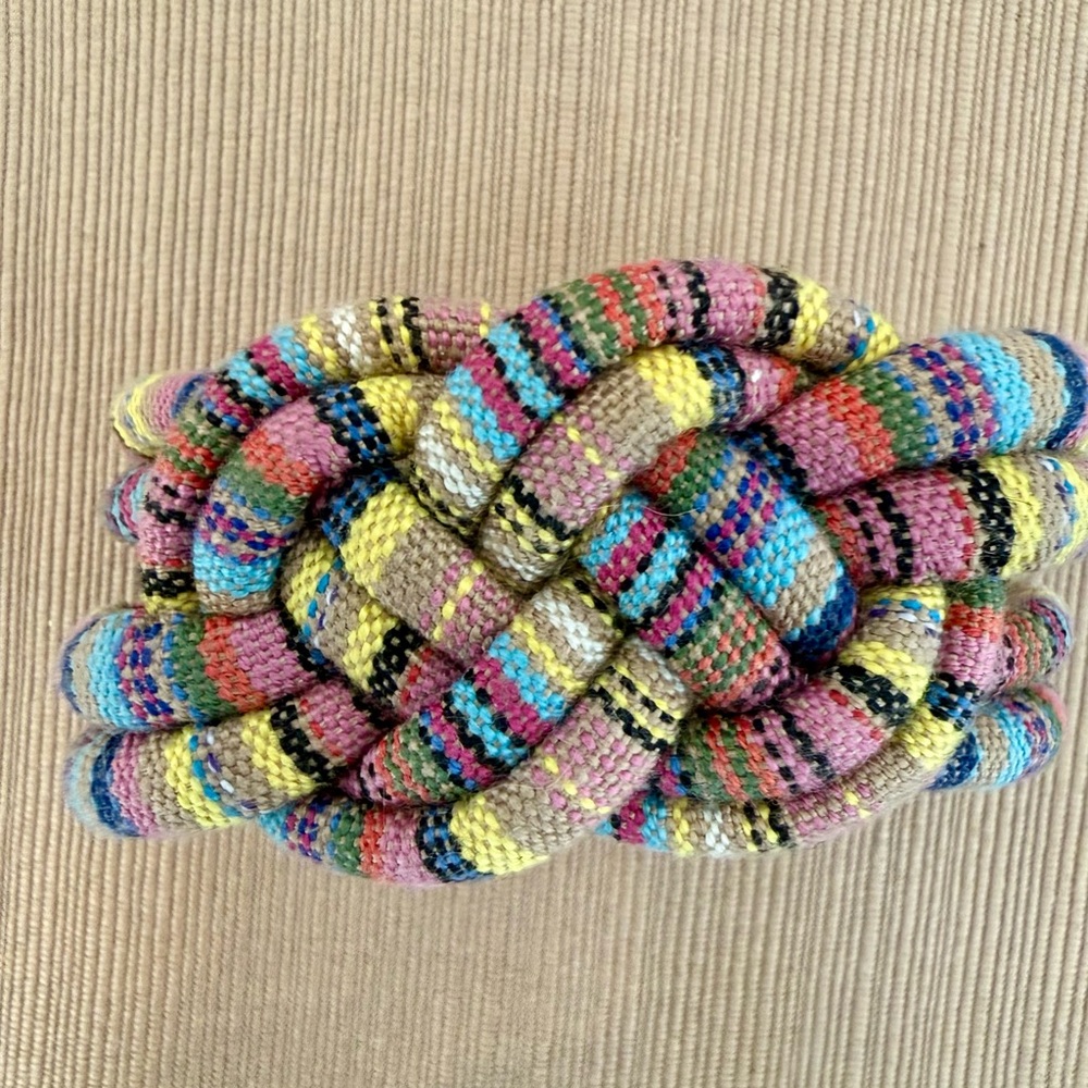 Bohemian inspired knotted rope bracelet with magnetic closure
